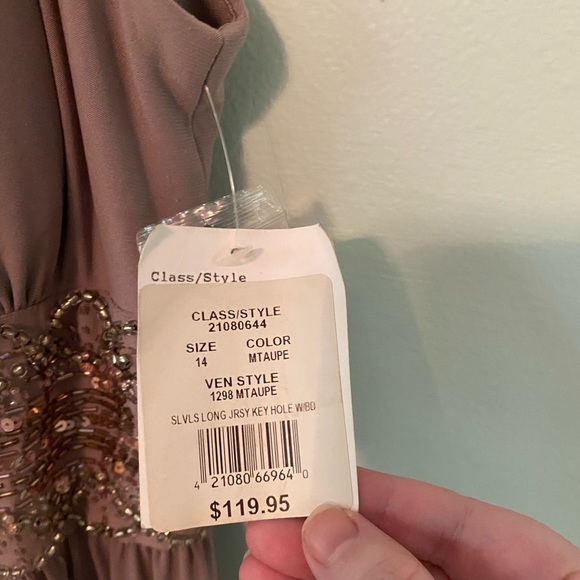 R&M Richards taupe formal dress - Picture 3 of 8